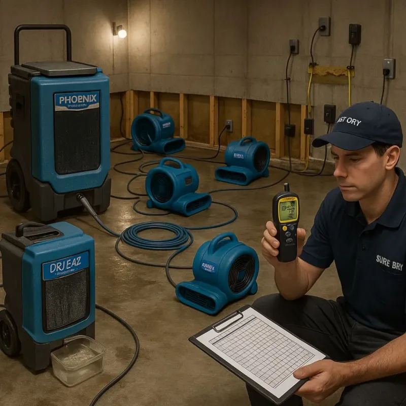 Structural Drying and Dehumidification process in Canton, PA
